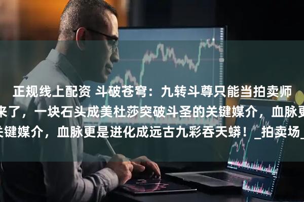 正规线上配资 斗破苍穹：九转斗尊只能当拍卖师？大陆最高规格拍卖会来了，一块石头成美杜莎突破斗圣的关键媒介，血脉更是进化成远古九彩吞天蟒！_拍卖场_星斗_巅峰